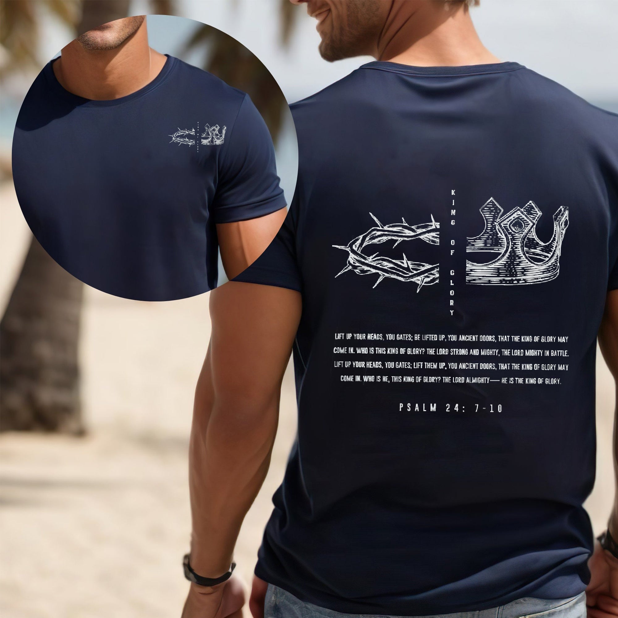 Men's Christian King of Glory Shirt, Fathers Day Christian Gifts, Psalm 24 Comfort Color Shirt, Christian Shirts for Men, Christian tshirt